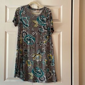 LOFT Outlet gray floral dress
